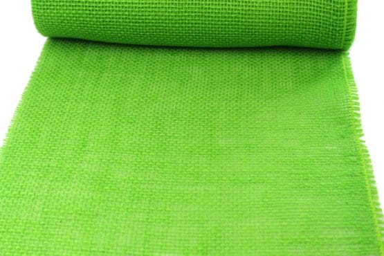 Jute-Tischläufer apfelgrün, 30 cm breit, 10 m Rolle - juteband
