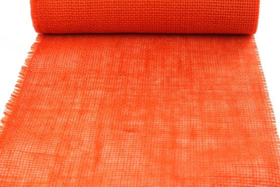 Jute-Tischläufer orange, 30 cm breit, 10 m Rolle - juteband