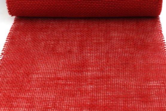 Jute-Tischläufer rot, 30 cm breit, 10 m Rolle - juteband