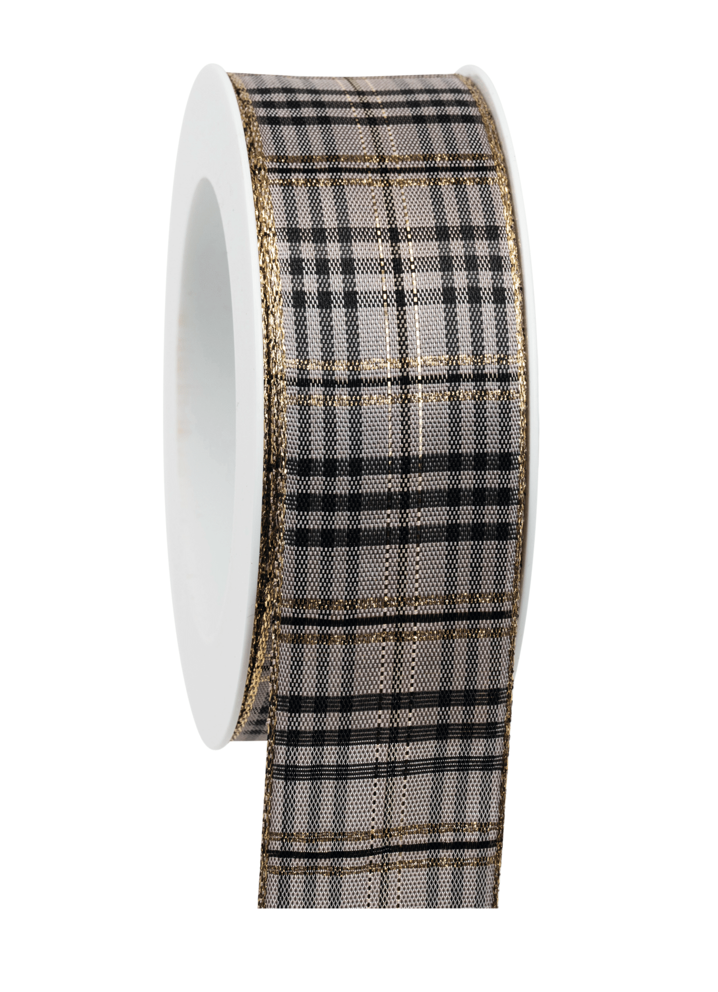 Karoband Weihnachten grau-gold 40mm - 837004008220