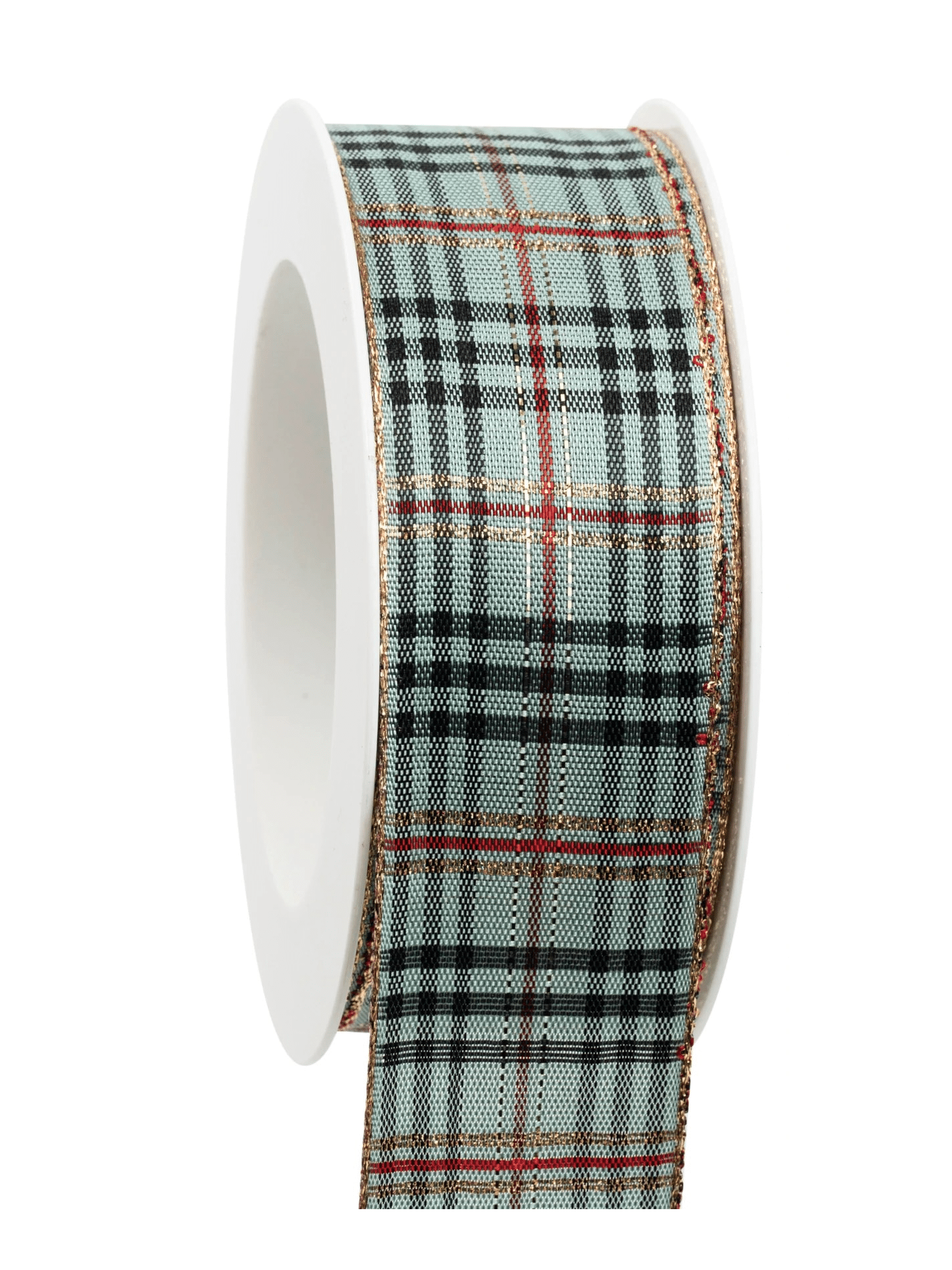 Karoband Weihnachten türkis-gold 40mm - 837004051420 Karoband Weihnachten türkis-gold 40mm - 837004051420