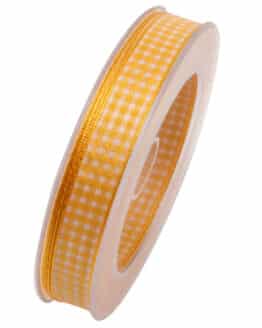 Karoband ohne Drahtkante, gelb, 15 mm breit, 20 m Rolle