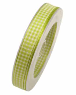 Karoband ohne Drahtkante, hellgrün, 15 mm breit, 20 m Rolle