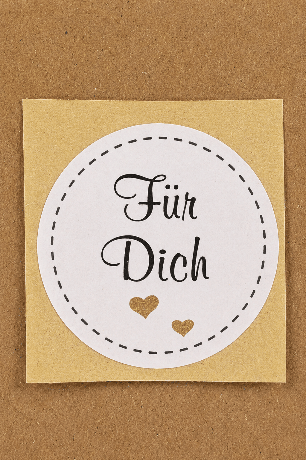 Geschenkaufkleber Für Dich mit Herzen – rund weiß/gold/schwarz 500 Klebeetiketten für Geschenke - geschenkaufkleber, geschenkverpackung