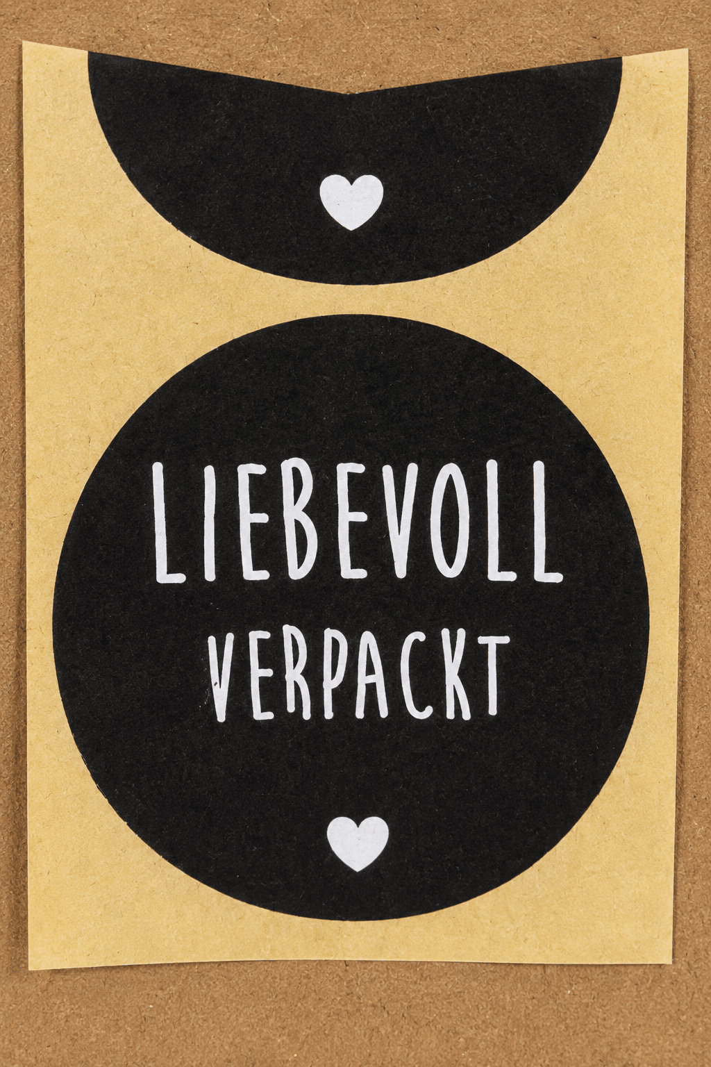 Klebeetikett "Liebevoll verpackt", Ø 40 mm, 250 Stück Box - geschenkaufkleber, geschenkverpackung