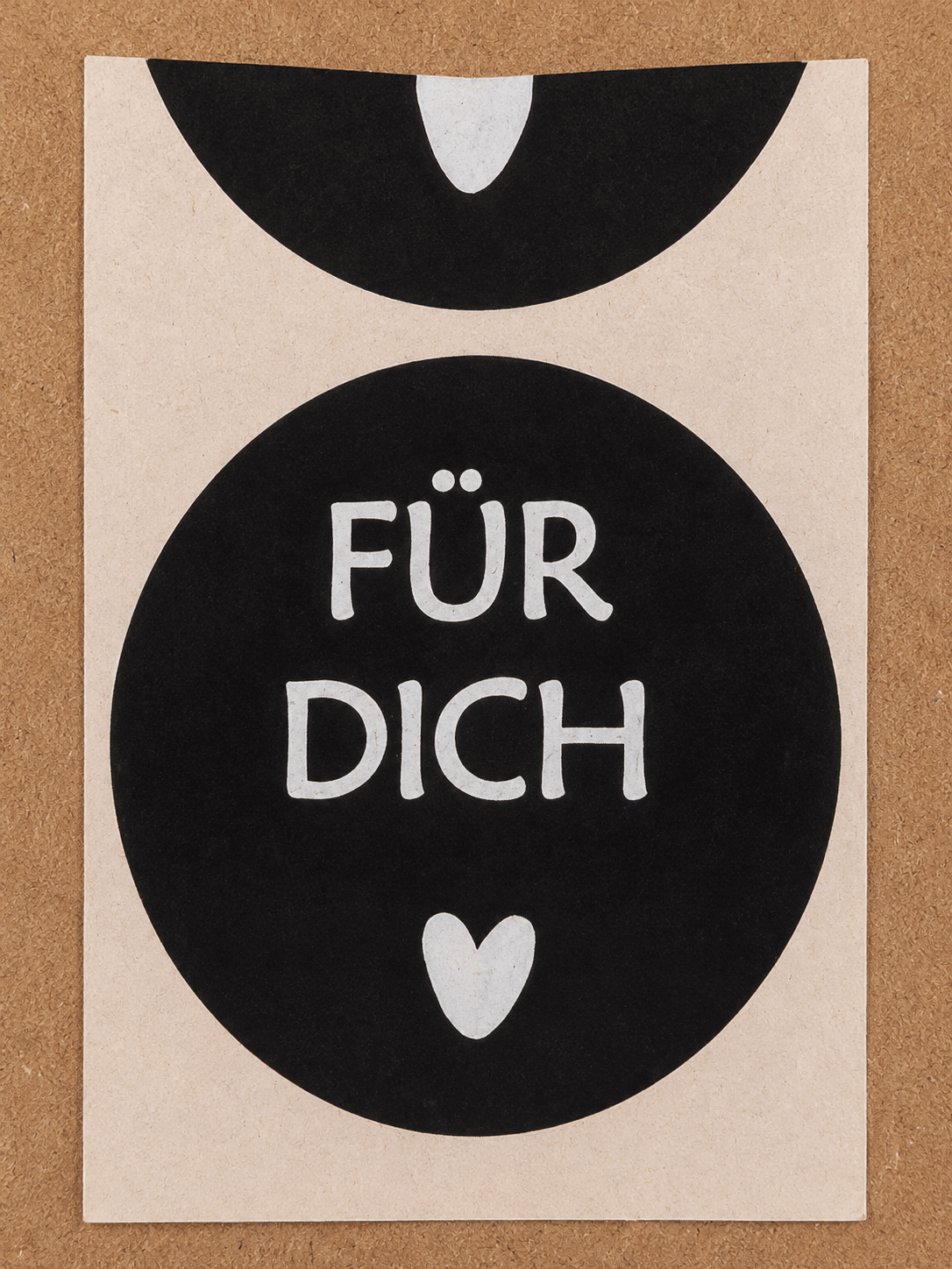 Geschenkaufkleber Für Dich mit Herz – rund schwarz/weiß 250 Klebeetiketten für Geschenke - geschenkaufkleber, geschenkverpackung