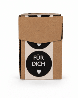 Geschenkaufkleber Für Dich mit Herz – rund schwarz/weiß 250 Klebeetiketten für Geschenke