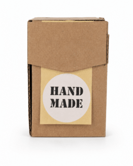 Geschenkaufkleber HAND MADE – rund weiß/schwarz 250 Klebeetiketten für Geschenke