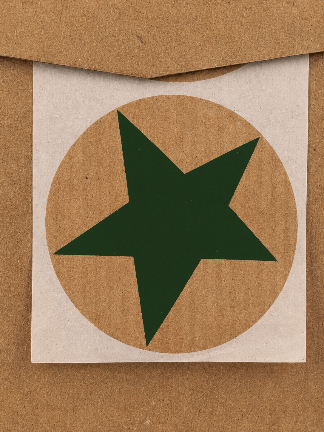 Geschenkaufkleber grüner Stern – rund Kraftpapier/grün 500 Klebeetiketten für Geschenke - geschenkaufkleber, geschenkverpackung