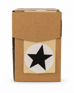 Geschenkaufkleber schwarzer Stern – rund weiß/schwarz 500 Klebeetiketten für Geschenke