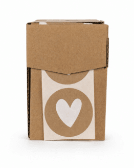 Geschenkaufkleber weißes Herz – rund Kraftpapier 250 Klebeetiketten für Geschenke