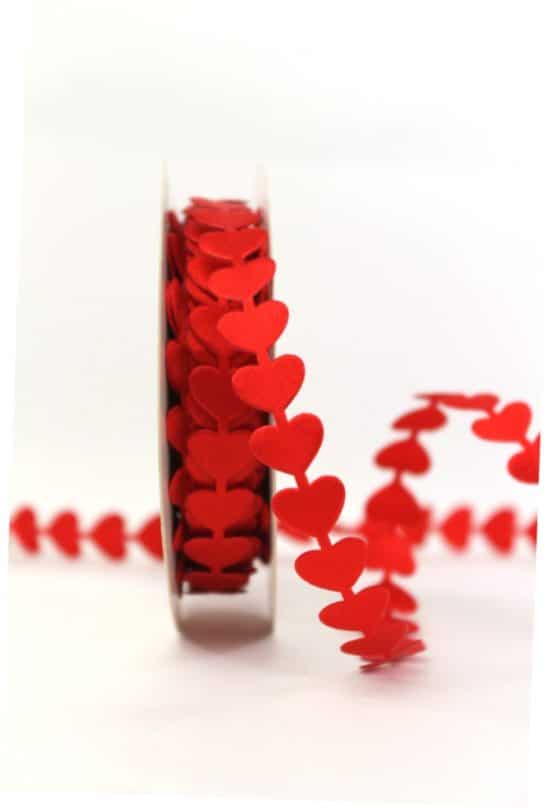 Rote Herzen-Girlande, 15 mm breit - valentinstag, hochzeit, muttertag, hochzeitsdeko, geschenkband-mit-herzen, geschenkband-fuer-anlaesse, anlasse