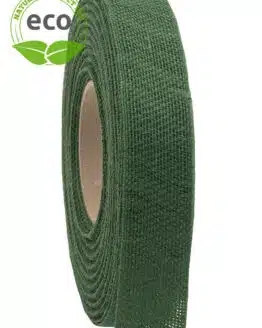 Nature Basic Leinenband, dunkelgrün, 25 mm breit, ECO - geschenkband, dekoband, biologisch-abbaubar, kompostierbare-geschenkbaender, eco-baender