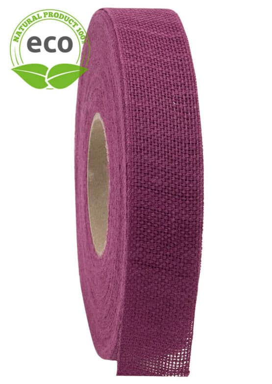 Nature Basic Leinenband, lila, 25 mm breit, ECO - geschenkband, dekoband, biologisch-abbaubar, kompostierbare-geschenkbaender, eco-baender