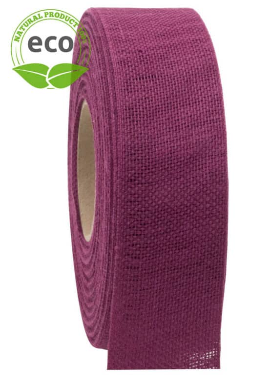 Nature Basic Leinenband, lila, 40 mm breit, ECO - dekoband, biologisch-abbaubar, kompostierbare-geschenkbaender, eco-baender, geschenkband