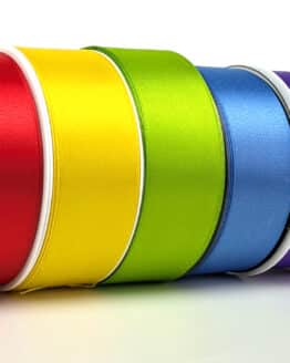 Maibaum Bänder "Regenbogen", Set mit 5 Rollen Satinband, 40 mm breit, 125 m