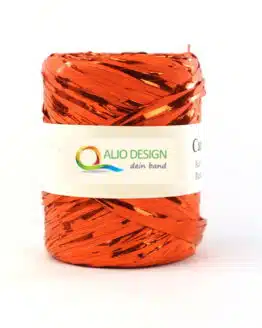 Metallraffia, orange metallic, 10 mm breit - raffia, polyband