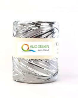 Metallraffia, silber metallic, 10 mm breit
