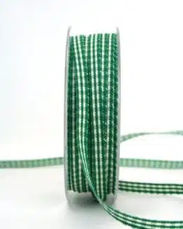 Vichy-Karoband dunkelgrün, 6 mm breit - karoband, geschenkband-kariert