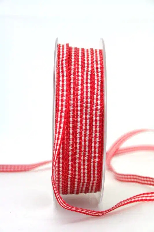 Vichy-Karoband rot, 6 mm breit - geschenkband-fuer-anlaesse, geschenkband-kariert, muttertag, anlasse, karoband, valentinstag