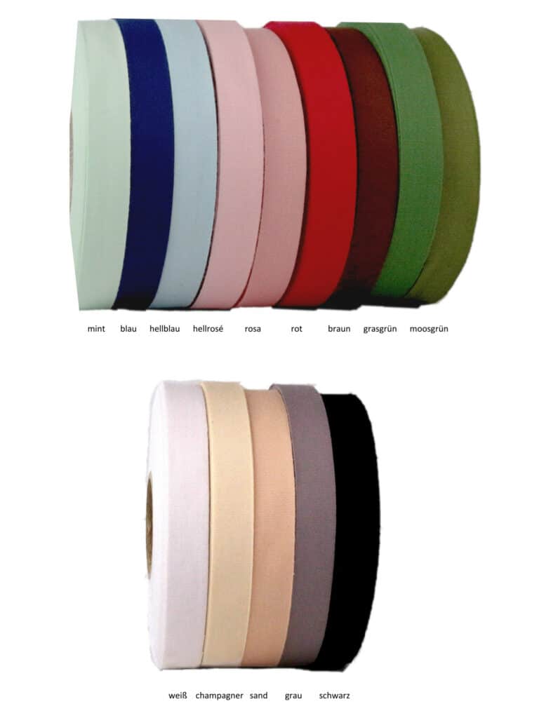 Baumwollband mit Logo, einfarbig bedruckt, Siebdruck, 50 m Rolle - baumwollband, easy-siebdruck, personalisierte-baender
