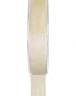Organzaband BUDGET creme, 7 mm x 20 m Rolle - organzaband-einfarbig