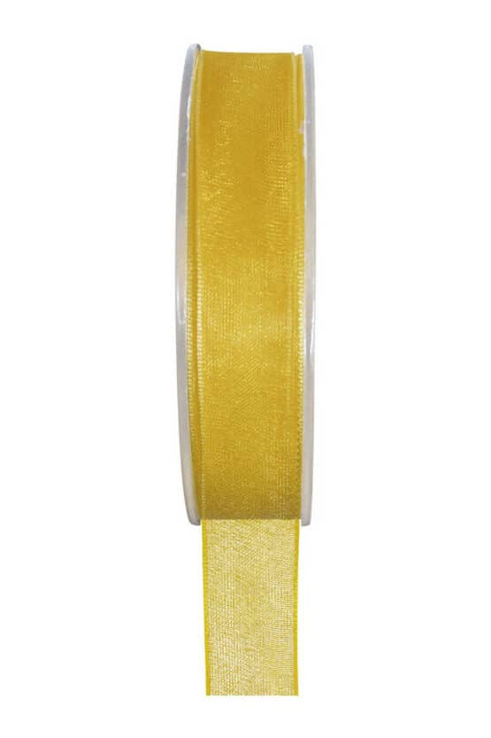 Organzaband BUDGET gelb, 7 mm x 20 m Rolle - organzaband-einfarbig