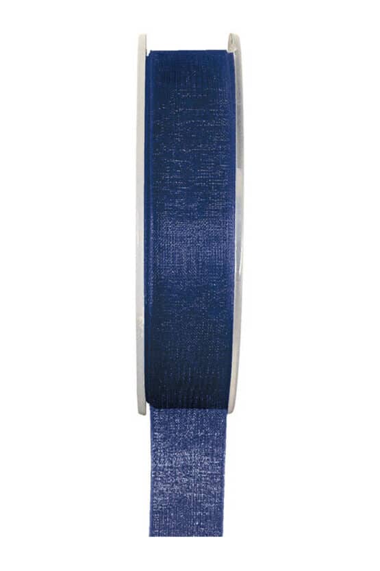 Organzaband BUDGET marineblau, 7 mm x 20 m Rolle - organzaband-einfarbig