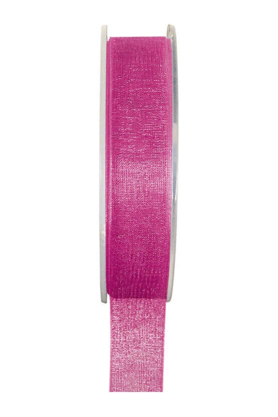 Organzaband BUDGET pink, 7 mm x 20 m Rolle - organzaband-einfarbig