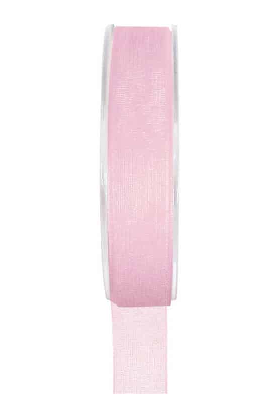Organzaband BUDGET rosa, 7 mm x 20 m Rolle - organzaband-einfarbig