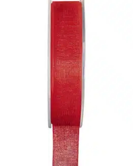Organzaband BUDGET rot, 7 mm x 20 m Rolle - organzaband-einfarbig
