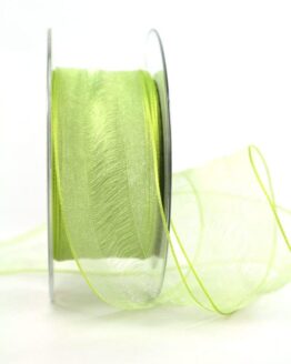 Organzaband Valencia, maigrün, 40 mm