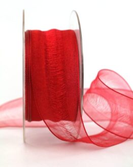 Organzaband Valencia, rot, 40 mm