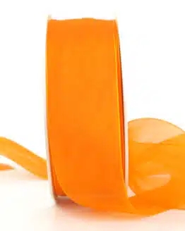 Organzaband, leuchtend orange, 40 mm breit - webkante, organzaband-einfarbig, 30-rabatt, sonderangebot, organzaband