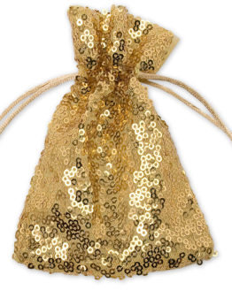 Pailletten-Säckchen gold, 180x130 mm - geschenk-saeckchen, geschenkverpackung