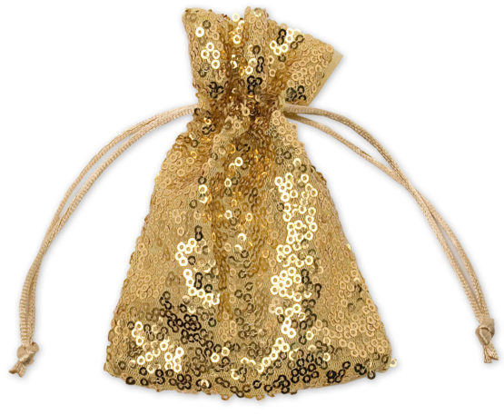 Pailletten-Säckchen gold, 180x130 mm - geschenk-saeckchen, geschenkverpackung