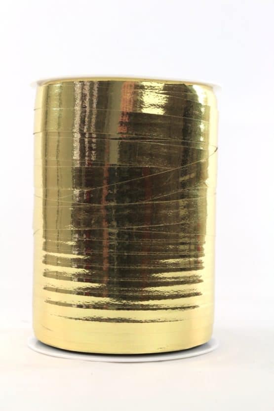 Polyringelband (Kräuselband) gold metallic, 10 mm - weihnachtsband, polyband, geschenkband-weihnachten-dauersortiment, geschenkband-weihnachten