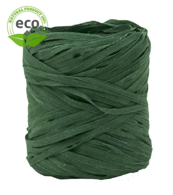 Natur-Raffia, dunkelgrün, 10 mm breit, ECO - raffia, geschenkband, biologisch-abbaubar, bastband, kompostierbare-geschenkbaender, polyband, eco-baender