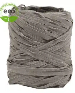 Natur-Raffia, grau, 10 mm breit, ECO - raffia, polyband, kompostierbare-geschenkbaender, geschenkband, eco-baender, bastband