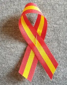 Revers Schleife rot-gelb-rot Spanien, 10 Stück - nationalband, revers-schleifen