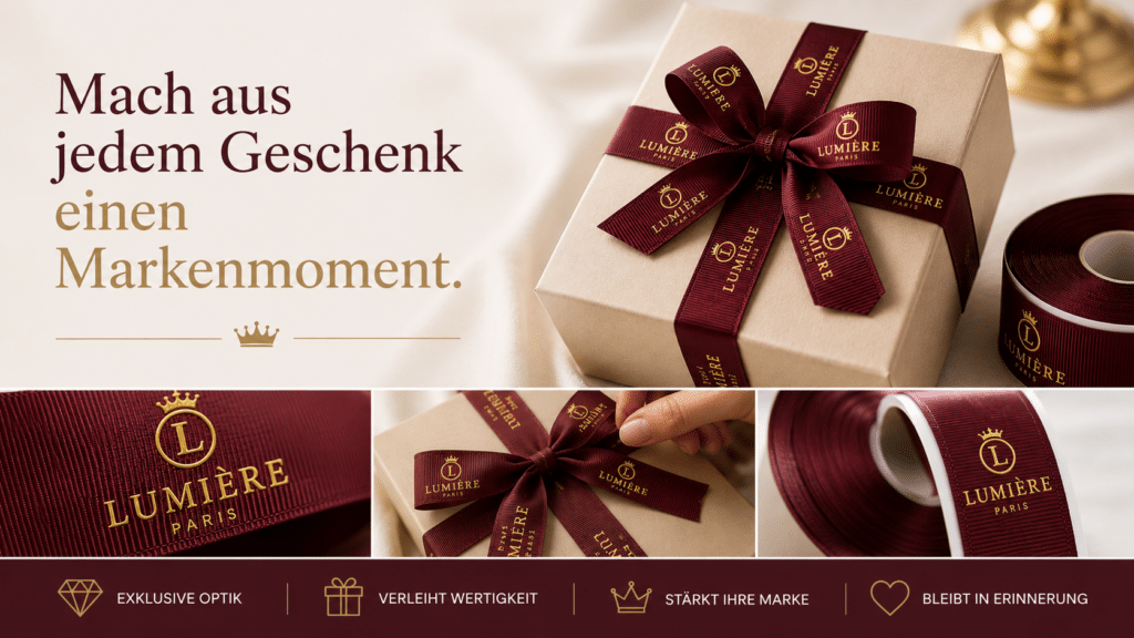 Ihr individuelles Geschenkband ab 20 Rollen -