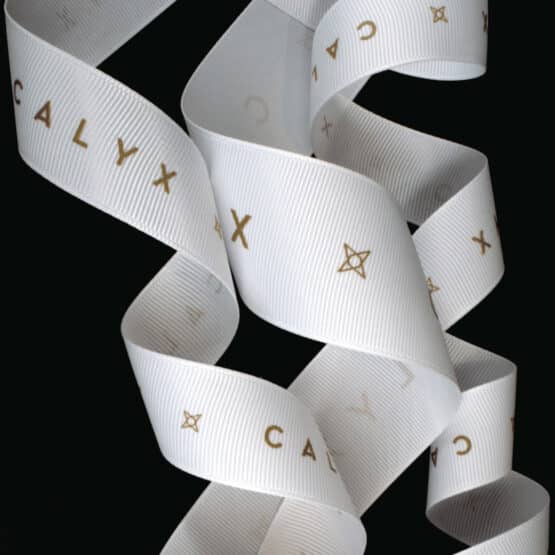 Ripsband mit Logodruck, einfarbig bedruckt, Siebdruck, 50 m Rolle - easy-siebdruck, personalisierte-baender, ripsband
