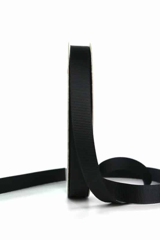 Ripsband, schwarz, 15 mm breit - ripsband, geschenkband, geschenkband-einfarbig