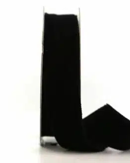 Samtband schwarz, 25 mm - samtband, geschenkband, dekoband