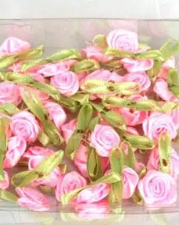 Streurosen aus Satin, rosa, ca. 20 mm - sonderangebot