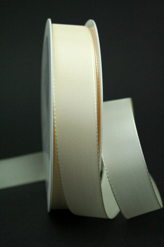 Schleifenband creme, 25 mm breit - hochzeit, geschenkband-fuer-anlaesse, anlasse