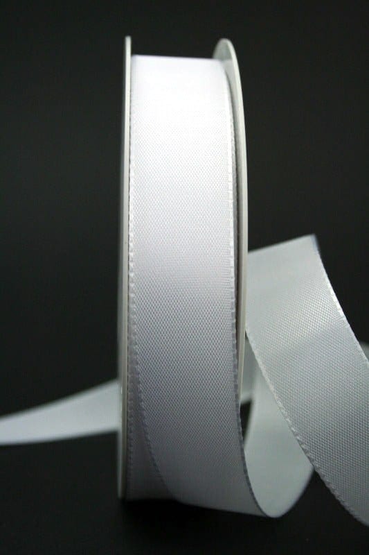 Schleifenband weiß, 25 mm breit - anlasse, hochzeit, geschenkband-fuer-anlaesse