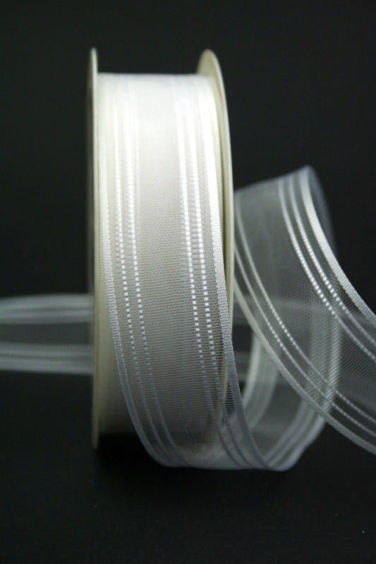 Transparentes Hochzeitsband, weiß, 25 mm breit - hochzeit, geschenkband-fuer-anlaesse, anlasse