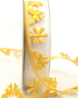 Girlande m. Schmetterlingen u. Blüten, gelb gepunktet