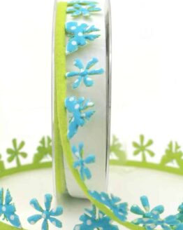 Girlande m. Schmetterlingen u. Blüten, türkis gepunktet